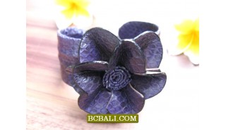 Genuine Leather Snake Bracelets Flower 